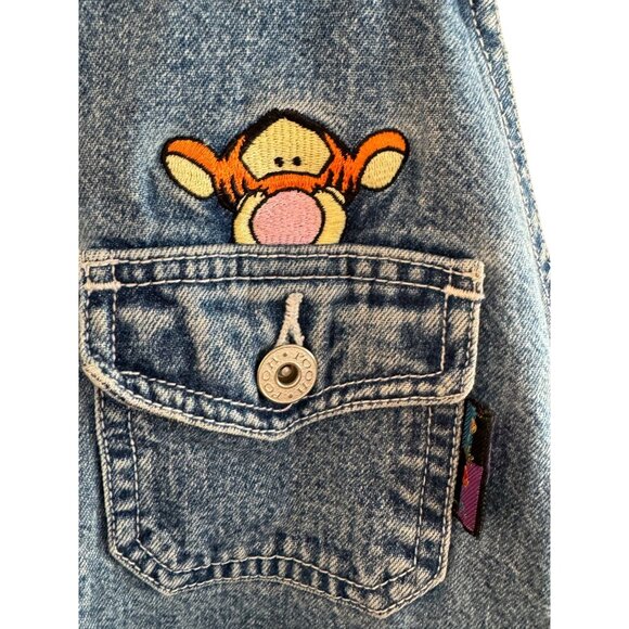 Vintage Disney Winnie The Pooh Denim Overalls Plus Size 22W Blue Adjustable Stra - Picture 7 of 9